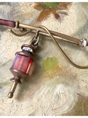 Antique Horse Hunting Whip Brooch